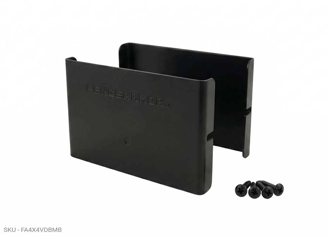 Privacy Fence Post Protection – 3˝ Tall Demi Post Protection – 3˝ Tall & Fence Armor 4.00˝ x 0.50˝ / Black Demi Full Post Protection - Pairs Fence Armor