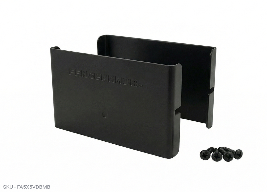 Privacy Fence Post Protection – 3˝ Tall Demi Post Protection – 3˝ Tall & Fence Armor 5.00˝  x 0.50˝ / Black Demi Full Post Protection - Pairs Fence Armor