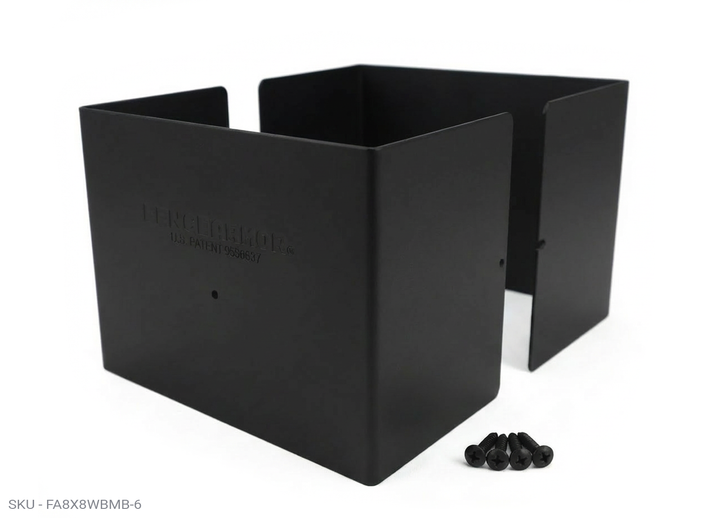 Fence Armor® Full-Protection Post Guard - 6″ Tall Upgrade 6″ Full-Protection Fence Post Guard — Repair & Protect Wood Posts 7.50˝ x 7.50˝ / Black Pro Series - Pairs Fence Armor