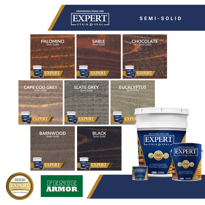 EXPERT Stain & Seal Semi-Solid Oil-Based Wood Stain EXPERT Stain & Seal Semi-Solid Oil-Based Wood Stain New-Ornamental Post Protection - Demi Fence Armor