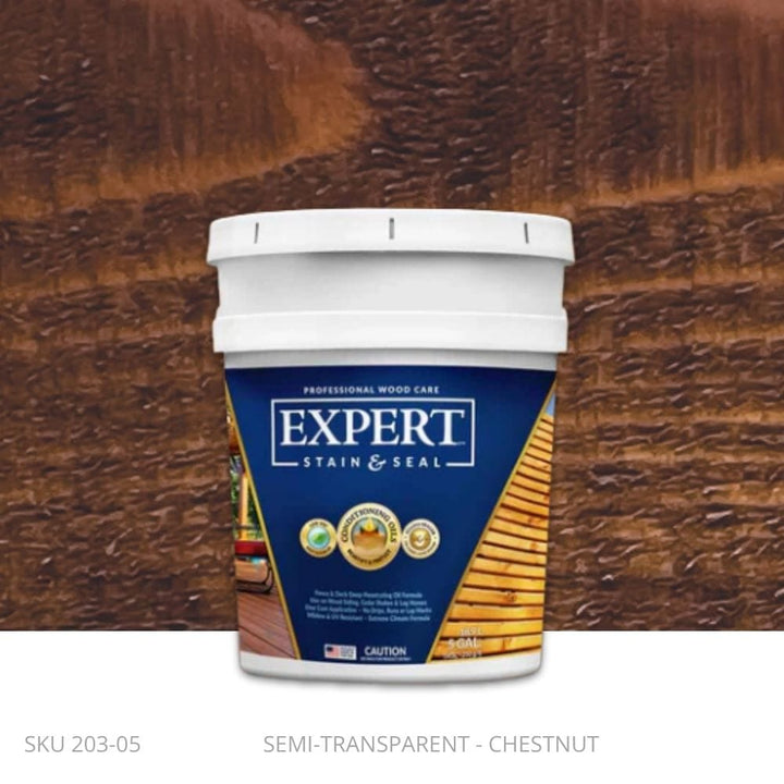 EXPERT Stain & Seal – Semi-Transparent Chestnut Fence and Deck Stain EXPERT Stain & Seal – Semi-Transparent Fence and Deck Stain 5 Gallon Pail / Chestnut Fence Armor