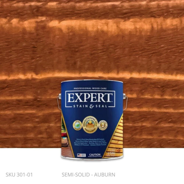 EXPERT Stain & Seal - Semi-Solid EXPERT Stain & Seal - Semi-Solid 1 Gallon Pail / Auburn New-Ornamental Post Protection - Demi Fence Armor