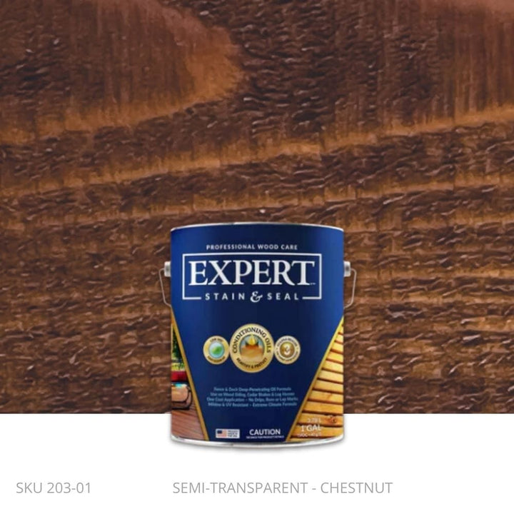 EXPERT Stain & Seal – Semi-Transparent Chestnut Fence and Deck Stain EXPERT Stain & Seal – Semi-Transparent Fence and Deck Stain 1 Gallon Pail / Chestnut Fence Armor