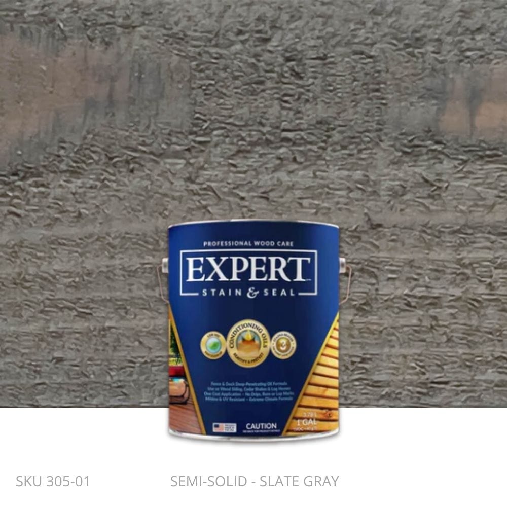 EXPERT Stain & Seal - Semi-Solid EXPERT Stain & Seal - Semi-Solid 1 Gallon Pail / Slate Gray New-Ornamental Post Protection - Demi Fence Armor