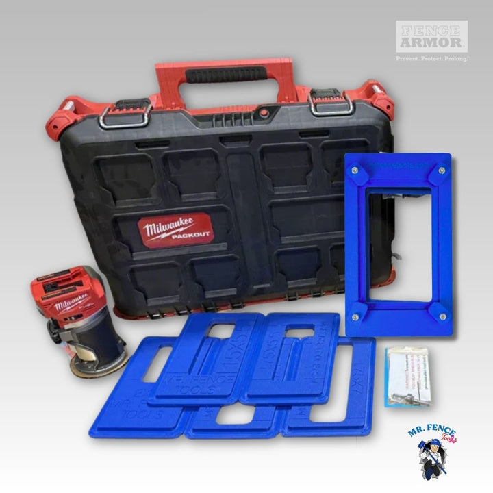 EZ Hole Template Kit™ Professional Vinyl Fence Routing System EZ Hole Template Kit™ Vinyl Fence Routing System DeWalt or Milwaukee Milwaukee V18 MFT - Tool Mr. Fence Tools