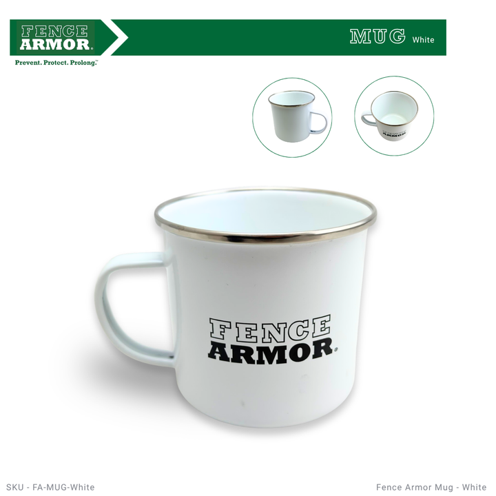 Fence Armor® Campfire Coffee Mug - White Speckled Ceramic Mug Fence Armor® Campfire Coffee Mug | White Speckled Ceramic Mug Fence Armor - Merch Fence Armor