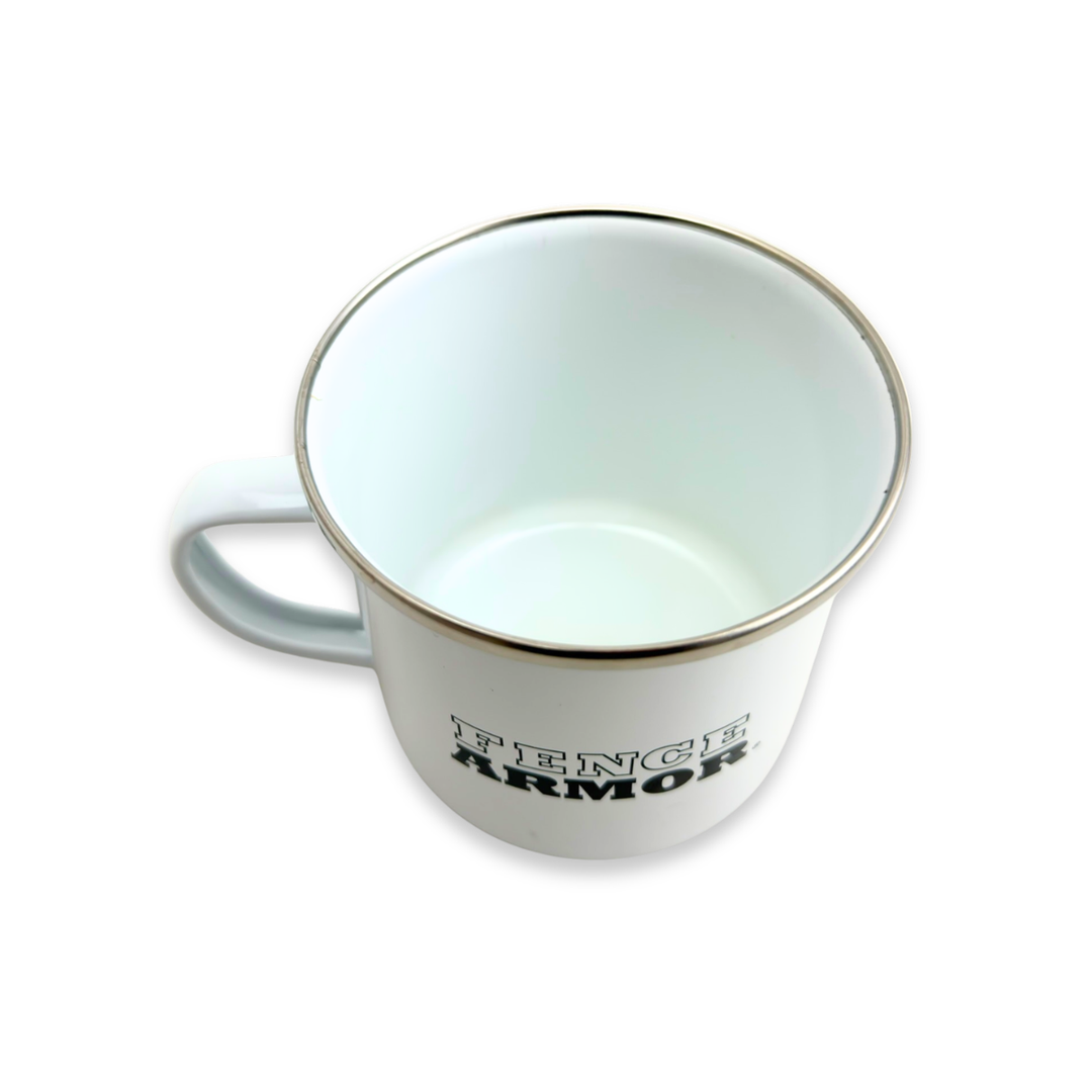 Fence Armor® Campfire Coffee Mug - White Speckled Ceramic Mug Fence Armor® Campfire Coffee Mug | White Speckled Ceramic Mug Fence Armor - Merch Fence Armor