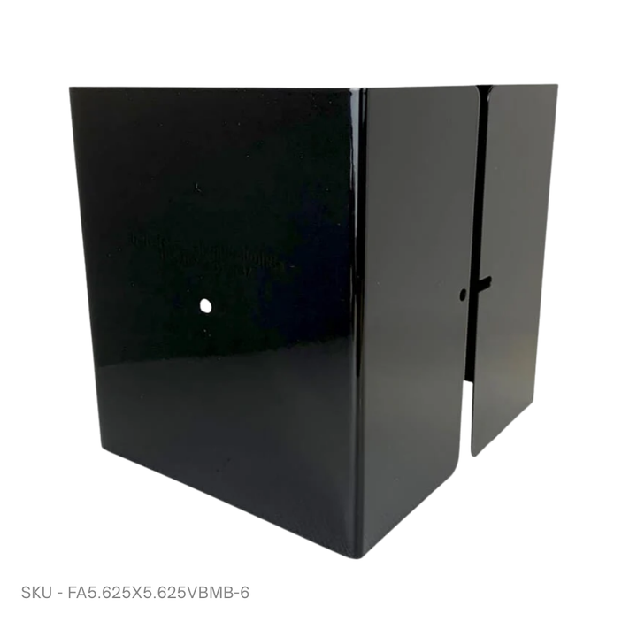 Fence Armor® Full-Protection Post Guard - 6″ Tall Upgrade 6″ Full-Protection Fence Post Guard — Repair & Protect Wood Posts 5.625˝ x 5.625˝ / Black Pro Series - Pairs Fence Armor