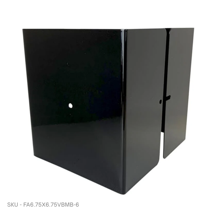 Fence Armor® Full-Protection Post Guard - 6″ Tall Upgrade 6″ Full-Protection Fence Post Guard — Repair & Protect Wood Posts 6.75" X 6.75" / Black Pro Series - Pairs Fence Armor