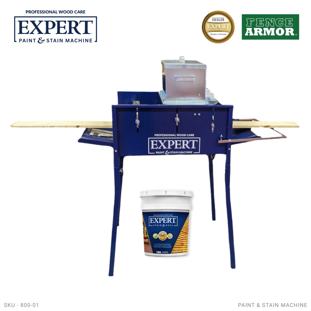 Stain Machine - EXPERT Stain & Paint Machine for Lumber EXPERT 6-Side Staining Machine for Lumber | Gravity-Fed Pre-Stain System Stain & Seal Experts Store