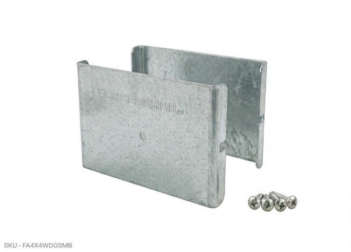 3" Tall Demi Privacy PostGuard™ Post Protection Demi Post Protection – 3˝ Tall & Fence Armor 3.50˝ x 0.50˝ / Galv. Steel Demi Full Post Protection - Pairs Fence Armor