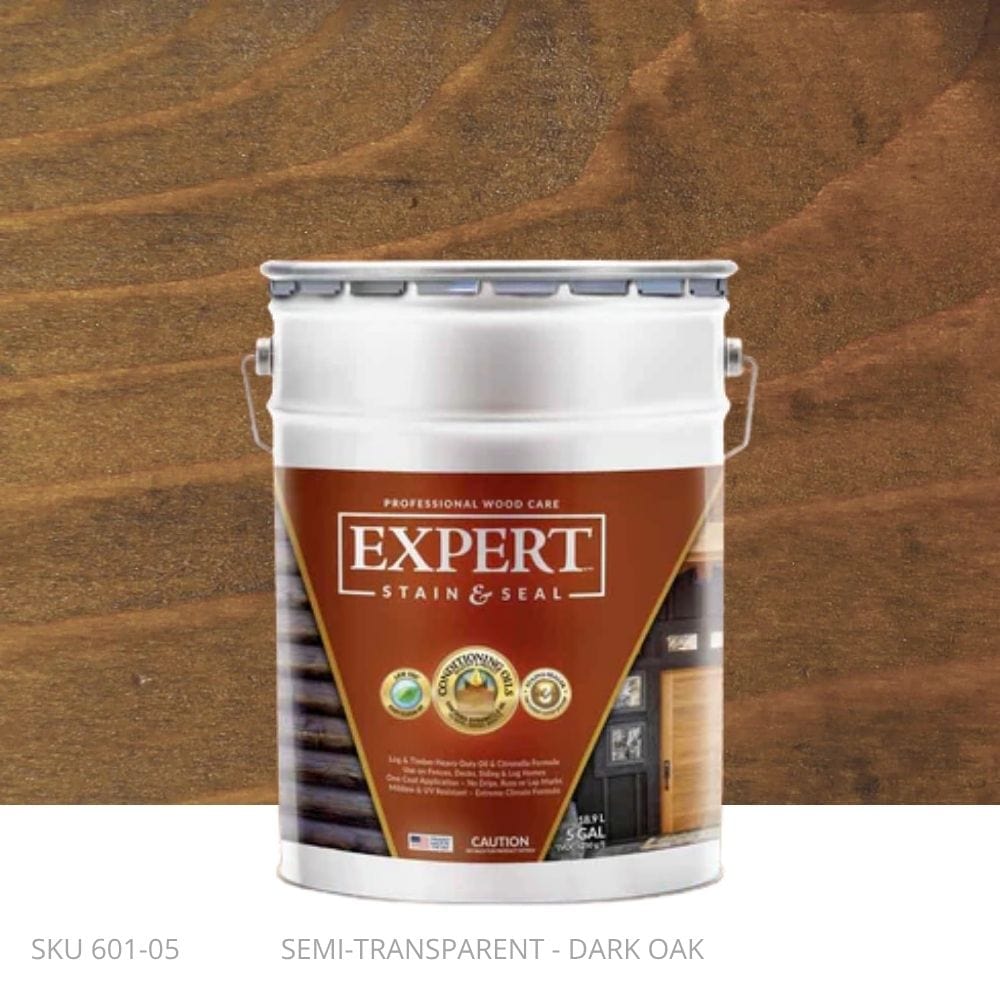EXPERT Log & Timber Oil EXPERT Log & Timber Oil 5 Gallon Pail / Dark Oak New-Ornamental Post Protection - Demi Fence Armor
