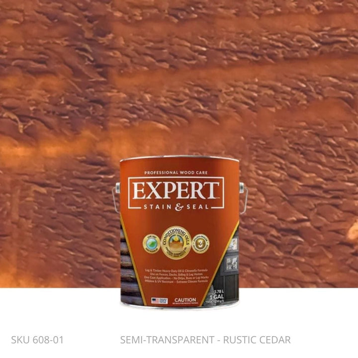 EXPERT Log & Timber Oil EXPERT Log & Timber Oil 1 Gallon Pail / Rustic Cedar New-Ornamental Post Protection - Demi Fence Armor