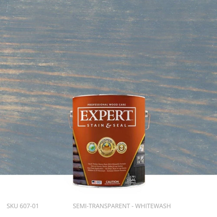 EXPERT Log & Timber Oil EXPERT Log & Timber Oil 1 Gallon Pail / Whitewash New-Ornamental Post Protection - Demi Fence Armor