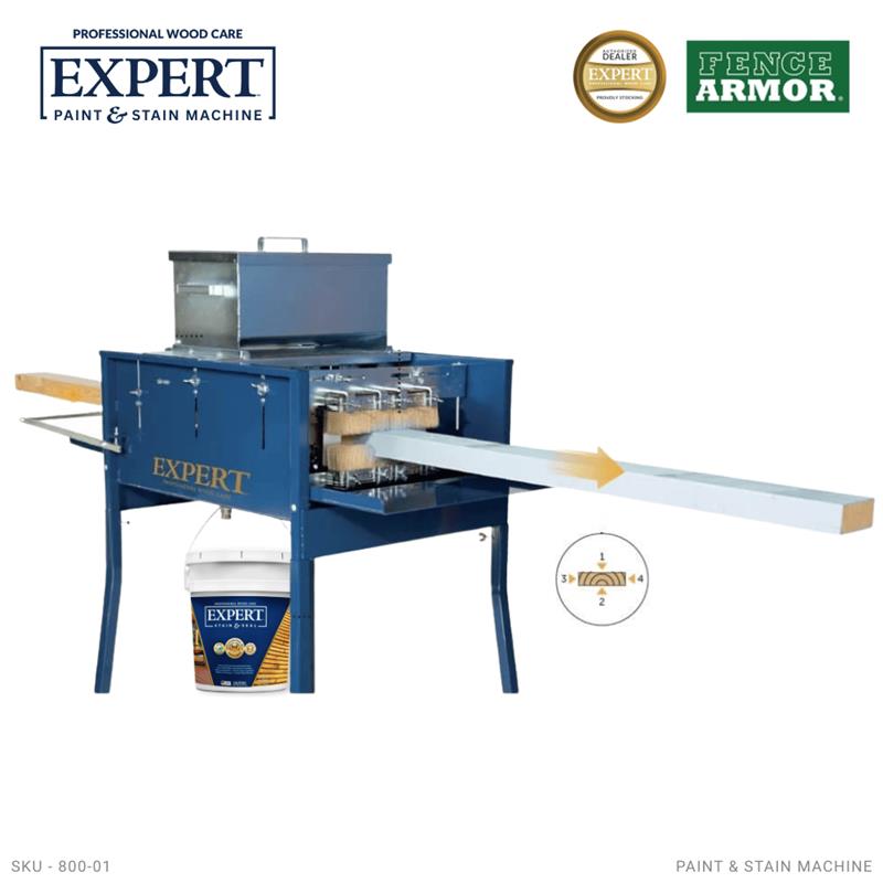 Stain Machine - EXPERT Stain & Paint Machine for Lumber EXPERT 6-Side Staining Machine for Lumber | Gravity-Fed Pre-Stain System Stain & Seal Experts Store