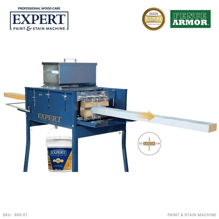 Stain Machine - EXPERT Stain & Paint Machine for Lumber EXPERT 6-Side Staining Machine for Lumber | Gravity-Fed Pre-Stain System Stain & Seal Experts Store