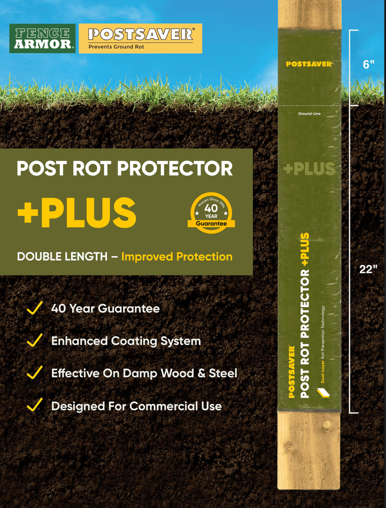 Postsaver Rot Protected Wood Fence Post 4x4" | Postsaver Dual-Layer Ro