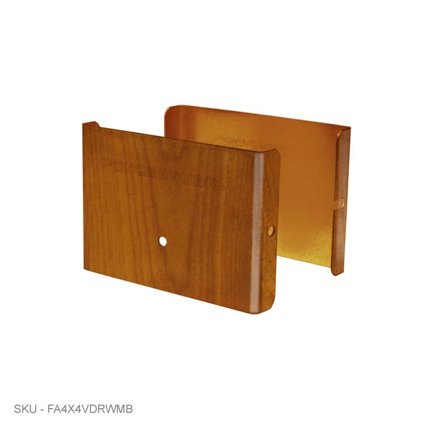 Privacy Fence Post Protection – 3˝ Tall Demi Post Protection – 3˝ Tall & Fence Armor 4.00˝ x 0.50˝ / Redwood Demi Full Post Protection - Pairs Fence Armor