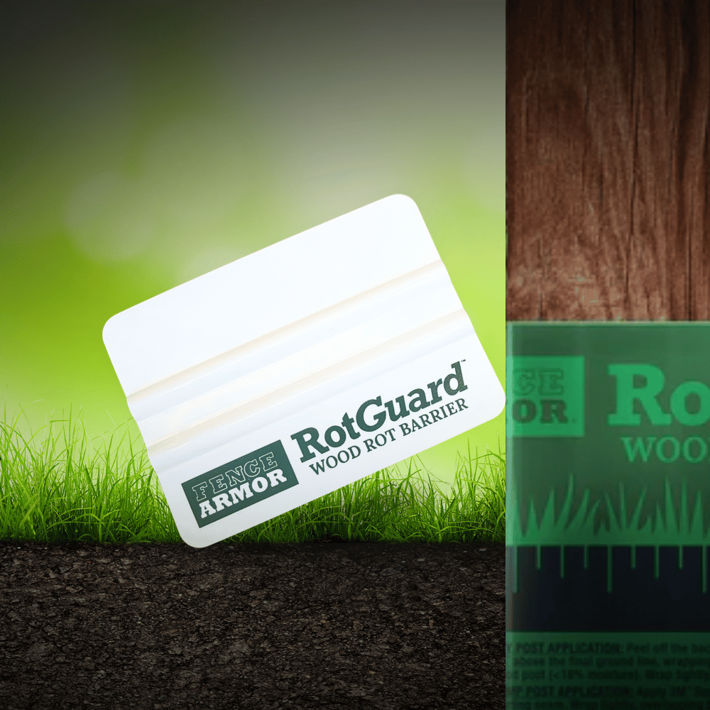 RotGuard™ - Application Squeegee RotGuard™ Application Squeegee | Wood Post Wrap Tool Appliacation Sqeegee RotGuard™ self-adhesive wrap - Rot Barrier Fence Armor