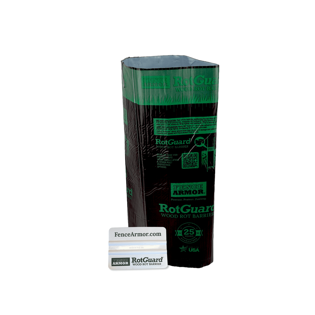 RotGuard™ - 6x6 Series RotGuard™ - 6x6 Series 6x6 Posts or smaller RotGuard™ self-adhesive wrap - Rot Barrier Fence Armor