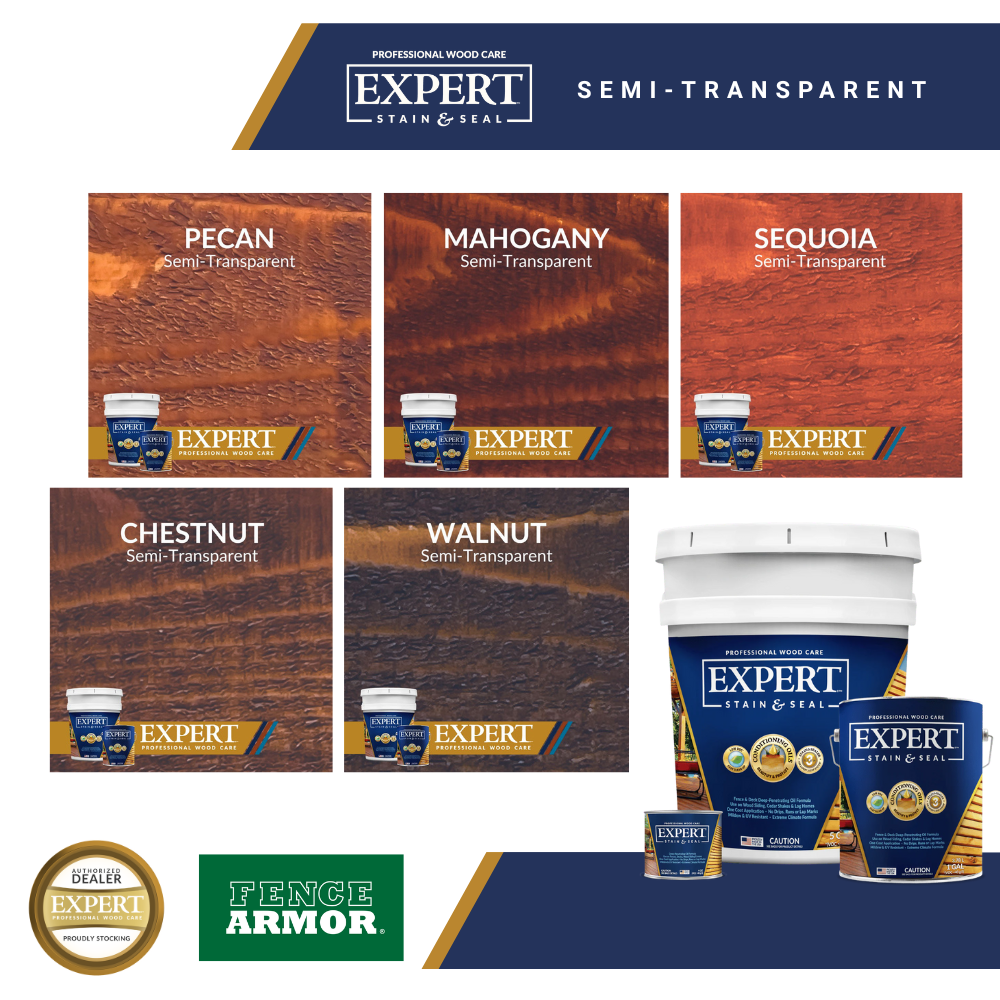 EXPERT Stain & Seal Semi-Transparent Oil-Based Wood Stain EXPERT Stain & Seal Semi-Transparent Oil-Based Wood Stain Fence Armor