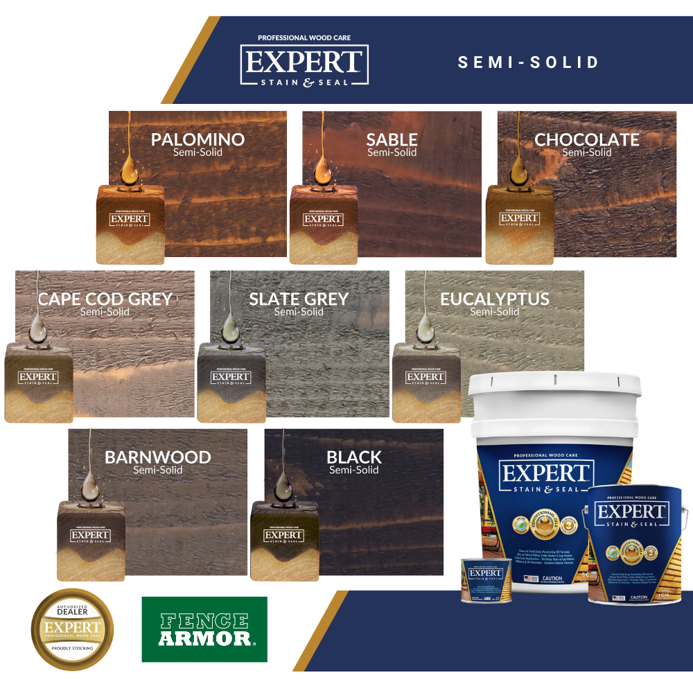 EXPERT Stain & Seal Semi-Solid Oil-Based Wood Stain EXPERT Stain & Seal Semi-Solid Oil-Based Wood Stain New-Ornamental Post Protection - Demi Fence Armor