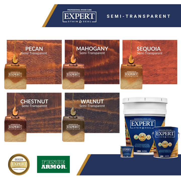 EXPERT Semi-Transparent Oil Stain for Cedar & Pressure-Treated Wood Semi-Transparent Oil Stain for Cedar, Pressure-Treated Wood | EXPERT Fence Armor