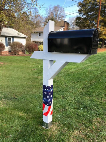 PATRIOTIC EDITION, USA Flag, Custom number mailbox post, – Fence Armor