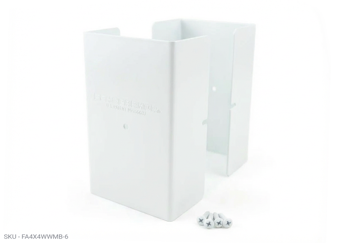 Fence Armor® Full-Protection Post Guard - 6″ Tall Upgrade 6″ Full-Protection Fence Post Guard — Repair & Protect Wood Posts 3.50˝ x 3.50˝ / White Pro Series - Pairs Fence Armor