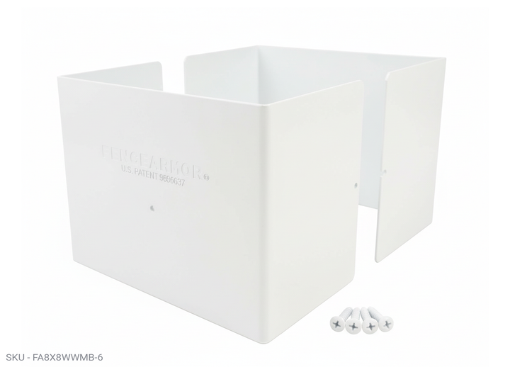 Fence Armor® Full-Protection Post Guard - 6″ Tall Upgrade 6″ Full-Protection Fence Post Guard — Repair & Protect Wood Posts 7.50˝ x 7.50˝ / White Pro Series - Pairs Fence Armor